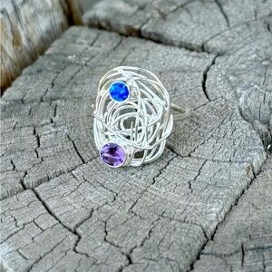 Amethyst & Opal Ring
